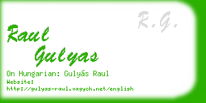 raul gulyas business card